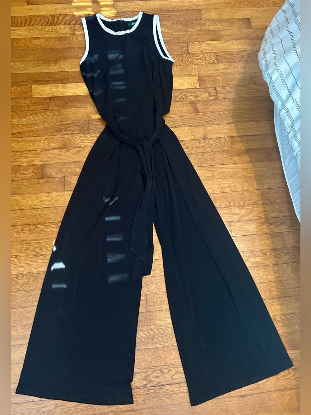 Ralph Lauren Jumpsuit with Belt Black Womens Size Large, EUC